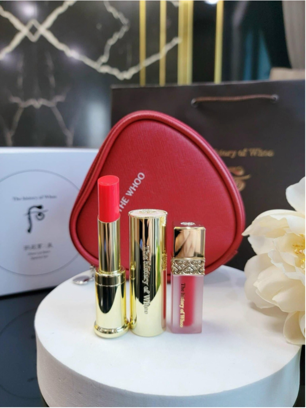 The history of Whoo Gongjinhyang Mi Glow Lip Balm Special Set Red Color K-Beauty